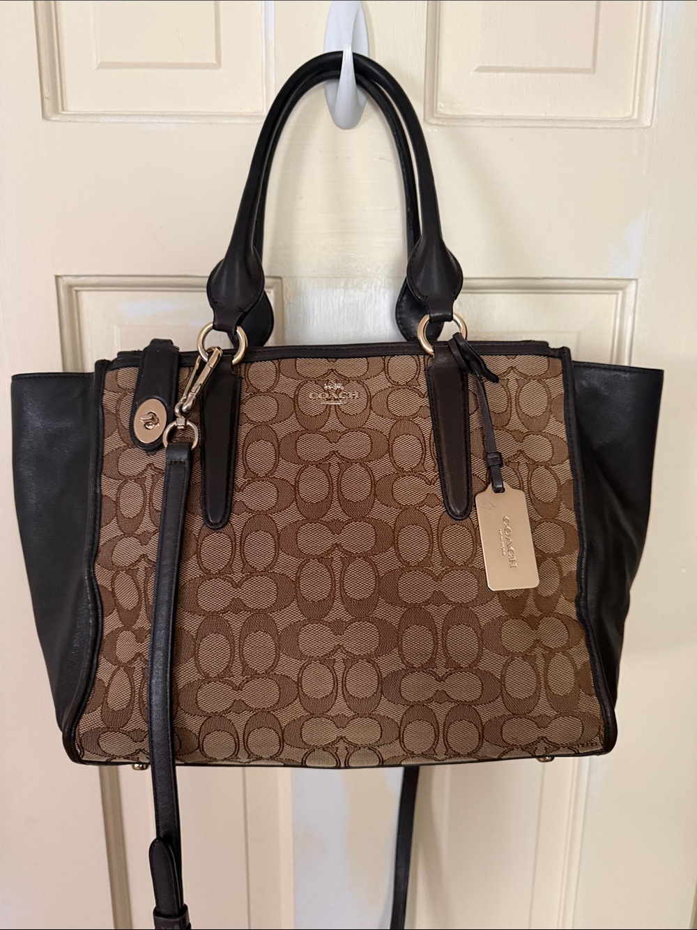 COACH Crossbody Signature Crosby Carryall Leather/Canvas
